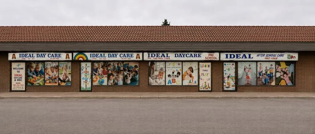 The Ideal Daycare storefront in Millhurst Shopping Centre